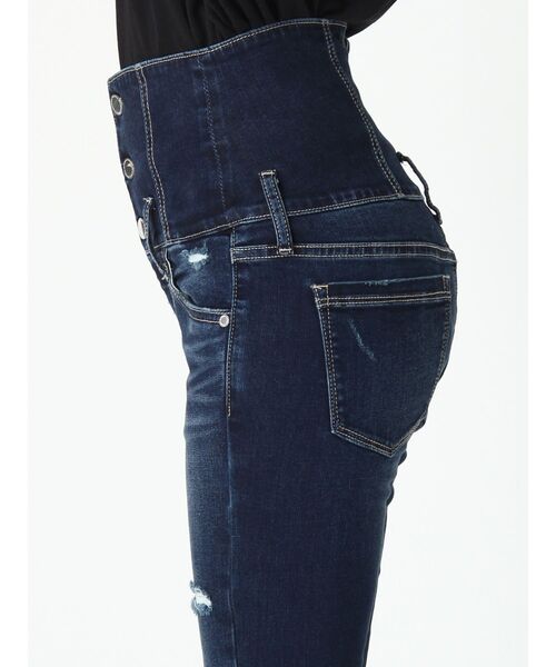 EMODA（エモダ）の「セミクラッシュハイウエストパギンス（デニムパンツ・レディース・インディゴブルー/ブラック・MEDIUM/X-SMALL/SMALL）」の11枚目の写真