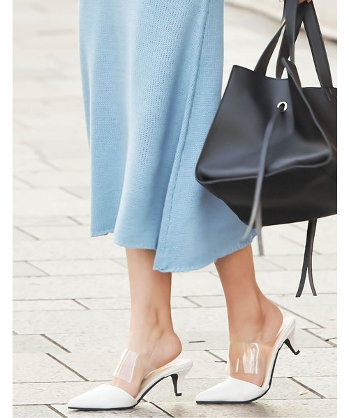 Re:EDIT(リエディ)の「クリアベルトポインテッドトゥミュール(サンダル・レディース・ホワイト/ブラック/ゴールド・SMALL/MEDIUM/LARGE/X-LARGE)」の15枚目の写真