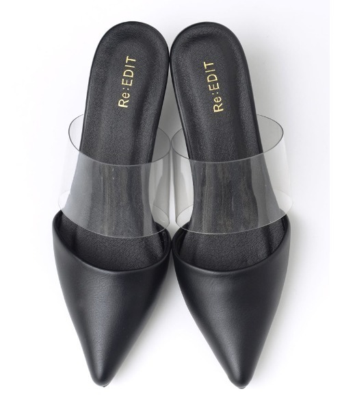 Re:EDIT(リエディ)の「クリアベルトポインテッドトゥミュール(サンダル・レディース・ホワイト/ブラック/ゴールド・SMALL/MEDIUM/LARGE/X-LARGE)」の11枚目の写真