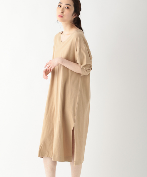 Clip スタディオクリップ のファッション セール コットンリネンゆるvネックリラックスワンピース ワンピース Studio