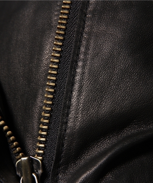 SHIPS for women（シップスフォーウィメン）の「ラムレザー ノーカラージャケット（ノーカラージャケット・レディース・ブラック/ベージュ系その他・38/36）」の8枚目の写真