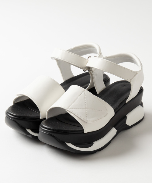 WEGO（ウィゴー）の「WEGO/厚底ベルトスポーツサンダル（サンダル・レディース・ホワイト/ブラック/シルバー・MEDIUM/LARGE）」の17枚目の写真