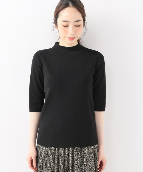La TOTALITE(ラトータリテ)の「ハイネック5分袖プルオーバー【手洗い可能】◆(ニット/セーター・レディース・ブラック/オリーブ・FREE)」の20枚目の写真