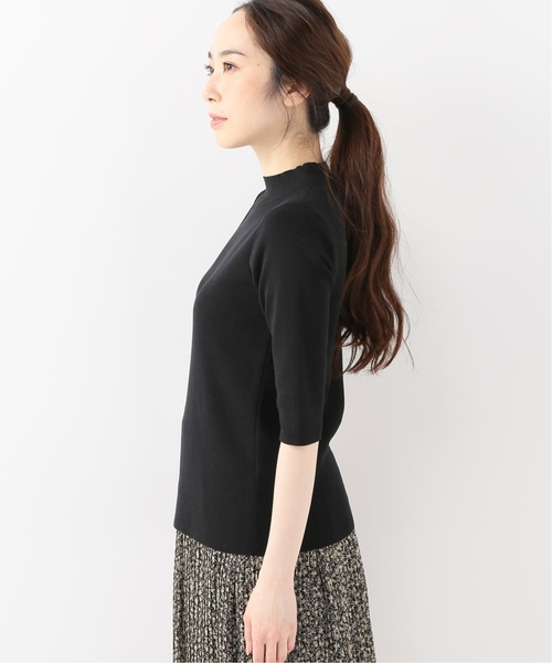 La TOTALITE(ラトータリテ)の「ハイネック5分袖プルオーバー【手洗い可能】◆(ニット/セーター・レディース・ブラック/オリーブ・FREE)」の9枚目の写真