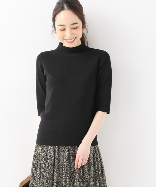 La TOTALITE(ラトータリテ)の「ハイネック5分袖プルオーバー【手洗い可能】◆(ニット/セーター・レディース・ブラック/オリーブ・FREE)」の14枚目の写真