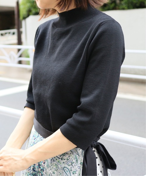 La TOTALITE(ラトータリテ)の「ハイネック5分袖プルオーバー【手洗い可能】◆(ニット/セーター・レディース・ブラック/オリーブ・FREE)」の19枚目の写真