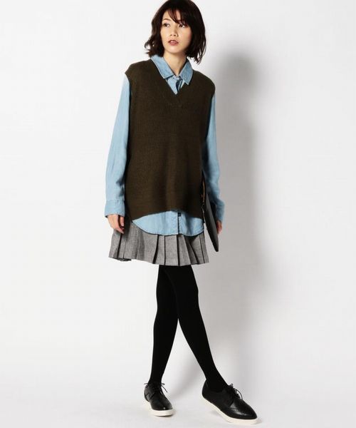 ROSE BUD(ローズバッド)の「LSK-14119 WAIST BI-COLOR PLEATED SKIRT(スカート・レディース・グレー/ダークグレー・ONE SIZE)」の11枚目の写真