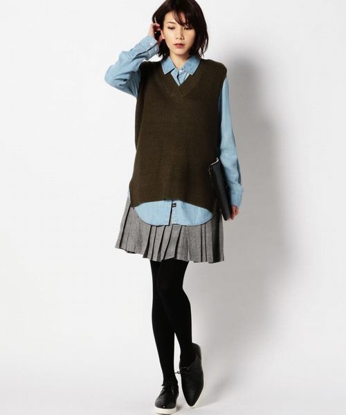 ROSE BUD(ローズバッド)の「LSK-14119 WAIST BI-COLOR PLEATED SKIRT(スカート・レディース・グレー/ダークグレー・ONE SIZE)」の12枚目の写真