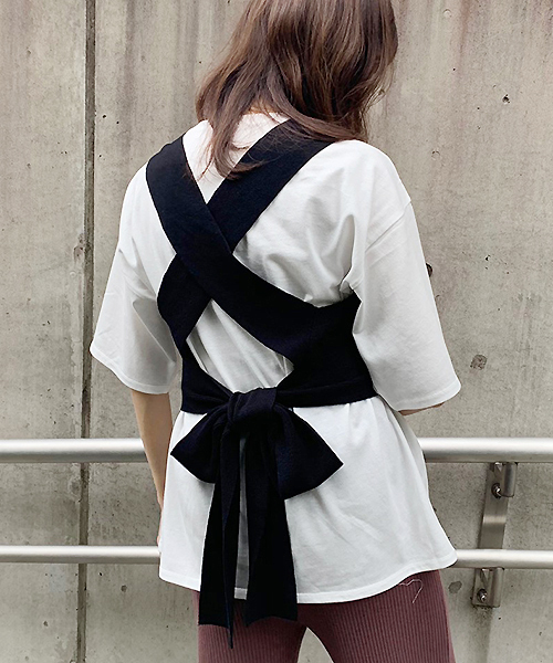 apres jour（アプレジュール）の「バックリボンビスチェTセット【ZOZOTOWN限定アイテム】（Tシャツ/カットソー・レディース・ブラック/モカ・フリー）」の7枚目の写真