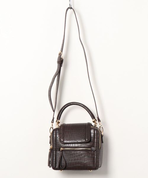 archives（アルシーヴ）の「スクエアZIP Bag（ショルダーバッグ・レディース・ブラック/ブラウン/レンガ・MEDIUM）」の11枚目の写真