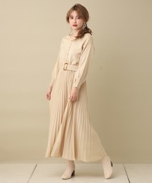 one after another NICE CLAUP（ワンアフターアナザーナイスクラップ）の「【ZOZO限定】前後2wayプリーツニットワンピース（ワンピース）」