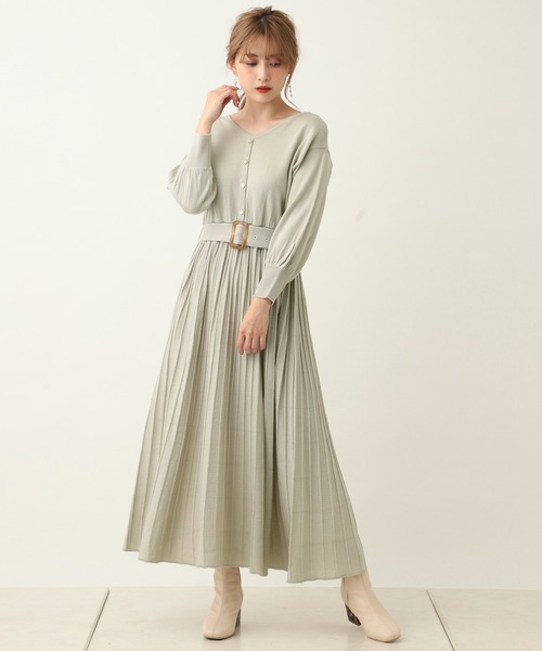 one after another NICE CLAUP(ワンアフターアナザーナイスクラップ)の「【ZOZO限定】前後2wayプリーツニットワンピース(ワンピース・レディース・アイボリー/ブラウン/ミント/パープル・FREE)」の4枚目の写真