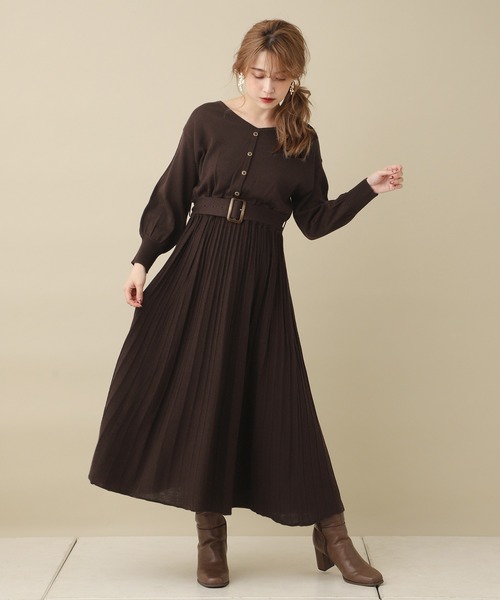 one after another NICE CLAUP(ワンアフターアナザーナイスクラップ)の「【ZOZO限定】前後2wayプリーツニットワンピース(ワンピース・レディース・アイボリー/ブラウン/ミント/パープル・FREE)」の17枚目の写真