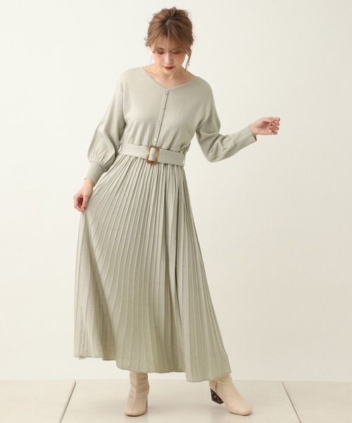 one after another NICE CLAUP(ワンアフターアナザーナイスクラップ)の「【ZOZO限定】前後2wayプリーツニットワンピース(ワンピース・レディース・アイボリー/ブラウン/ミント/パープル・FREE)」の19枚目の写真