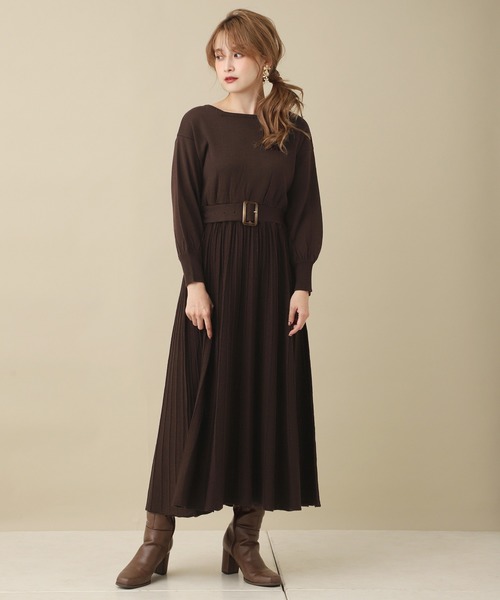 one after another NICE CLAUP(ワンアフターアナザーナイスクラップ)の「【ZOZO限定】前後2wayプリーツニットワンピース(ワンピース・レディース・アイボリー/ブラウン/ミント/パープル・FREE)」の22枚目の写真