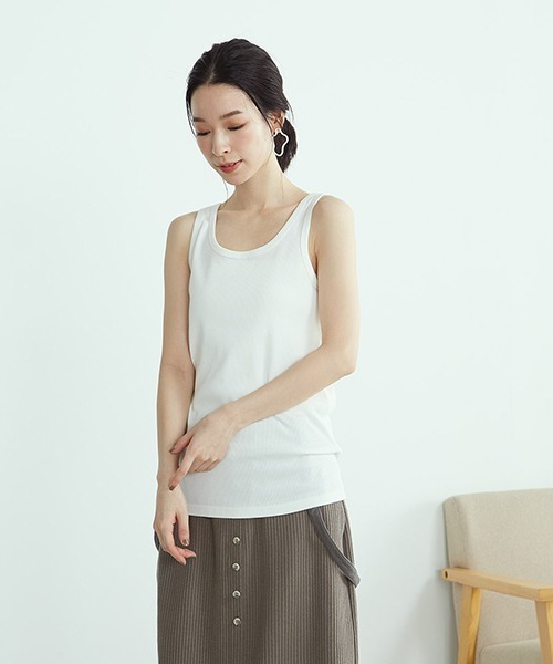 ONIGIRI（オニギリ）の「【セットアイテム】シアーニット プルオーバー ＆ タンクトップ レイヤード（ニット/セーター・レディース・ホワイト/ブラウン/ミント・FREE）」の16枚目の写真