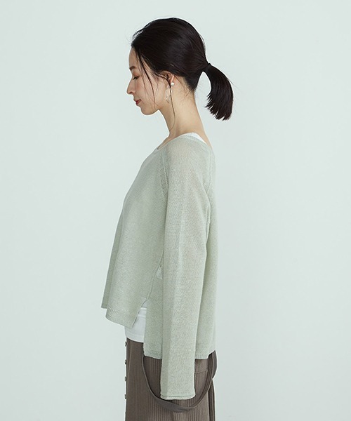 ONIGIRI（オニギリ）の「【セットアイテム】シアーニット プルオーバー ＆ タンクトップ レイヤード（ニット/セーター・レディース・ホワイト/ブラウン/ミント・FREE）」の13枚目の写真