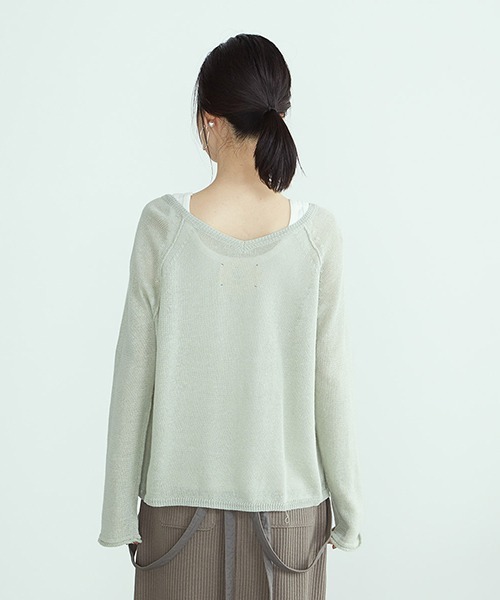 ONIGIRI（オニギリ）の「【セットアイテム】シアーニット プルオーバー ＆ タンクトップ レイヤード（ニット/セーター・レディース・ホワイト/ブラウン/ミント・FREE）」の15枚目の写真