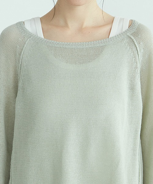 ONIGIRI（オニギリ）の「【セットアイテム】シアーニット プルオーバー ＆ タンクトップ レイヤード（ニット/セーター・レディース・ホワイト/ブラウン/ミント・FREE）」の19枚目の写真