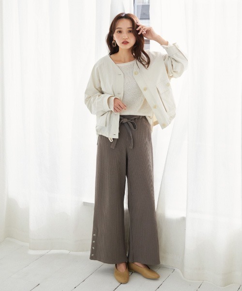 ONIGIRI（オニギリ）の「【セットアイテム】シアーニット プルオーバー ＆ タンクトップ レイヤード（ニット/セーター・レディース・ホワイト/ブラウン/ミント・FREE）」の4枚目の写真