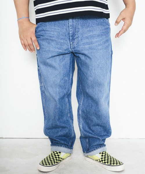 BUCCA 44(ブッカフォーティーフォー)の「【BUCCA 44】クラシックペインターパンツ【MADE IN JAPAN】(デニムパンツ・メンズ・インディゴブルー/キナリ・XXX-LARGE/MEDIUM/LARGE/X-LARGE/XX-LARGE)」の2枚目の写真