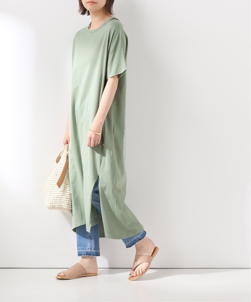 B.C STOCK(ベーセーストック)の「スーピマネックカッティングワンピース◆(Tシャツ/カットソー・レディース・ベージュ/ブラウン/グリーン・FREE)」の20枚目の写真