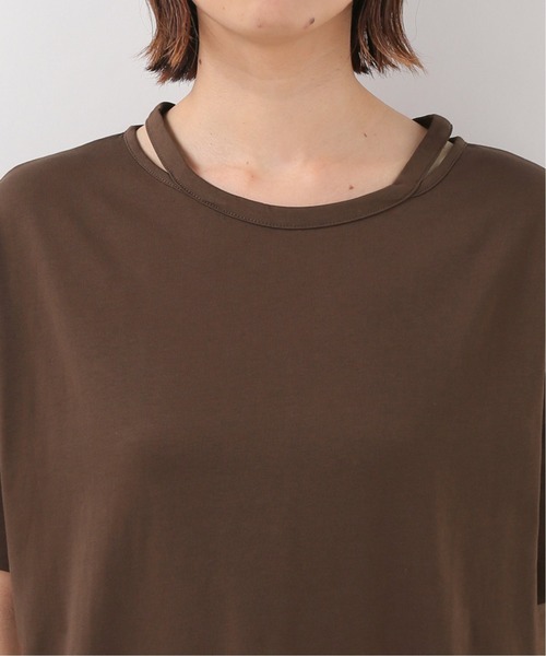 B.C STOCK(ベーセーストック)の「スーピマネックカッティングワンピース◆(Tシャツ/カットソー・レディース・ベージュ/ブラウン/グリーン・FREE)」の13枚目の写真