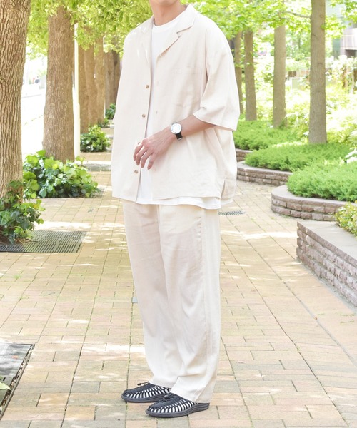 PairPair（ペアペア）の「リネンオープンカラーシャツ(セットアップ)（シャツ/ブラウス・メンズ・アイボリー/ブルーグレー/グレイッシュベージュ・FREE）」の22枚目の写真