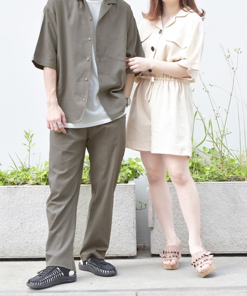 PairPair（ペアペア）の「リネンオープンカラーシャツ(セットアップ)（シャツ/ブラウス・メンズ・アイボリー/ブルーグレー/グレイッシュベージュ・FREE）」の19枚目の写真