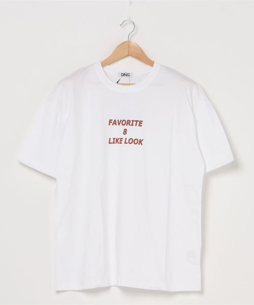 DING（ディング）の「DING/FAVORTIE Tシャツ（Tシャツ/カットソー・レディース・ホワイト/ブラック/グレー・FREE）」の9枚目の写真