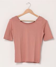 ダブルUネック 五分袖Tシャツ