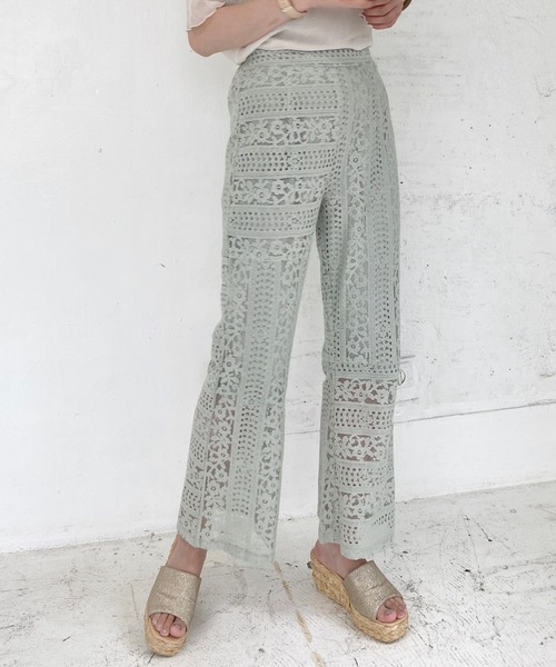 archives（アルシーヴ）の「レース切替パンツ（その他パンツ・レディース・ブラック/グリーン/アイボリー/ミント/ブラウン・MEDIUM）」の5枚目の写真