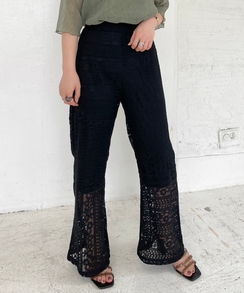 archives（アルシーヴ）の「レース切替パンツ（その他パンツ・レディース・ブラック/グリーン/アイボリー/ミント/ブラウン・MEDIUM）」の3枚目の写真