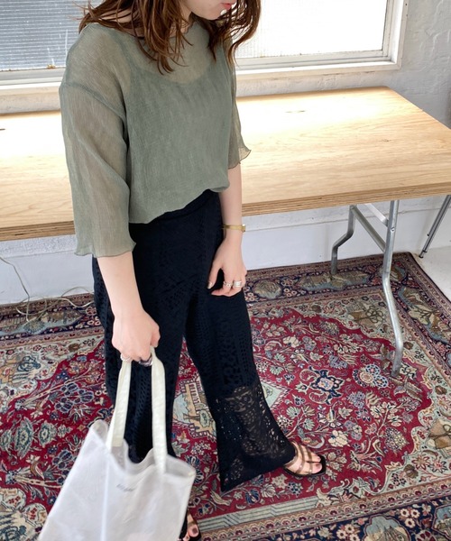 archives（アルシーヴ）の「レース切替パンツ（その他パンツ・レディース・ブラック/グリーン/アイボリー/ミント/ブラウン・MEDIUM）」の11枚目の写真