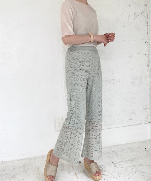 archives（アルシーヴ）の「レース切替パンツ（その他パンツ・レディース・ブラック/グリーン/アイボリー/ミント/ブラウン・MEDIUM）」の9枚目の写真