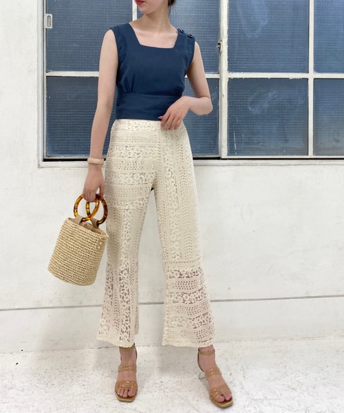 archives（アルシーヴ）の「レース切替パンツ（その他パンツ・レディース・ブラック/グリーン/アイボリー/ミント/ブラウン・MEDIUM）」の8枚目の写真