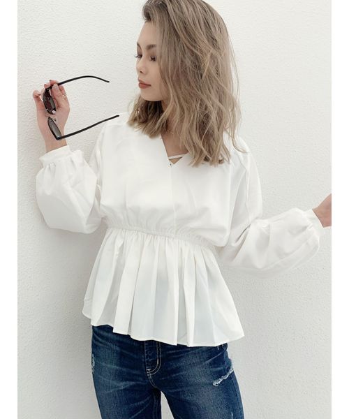 GYDA（ジェイダ）の「カシュクールペプラムTOPS（シャツ/ブラウス