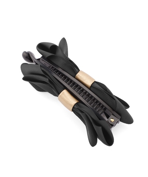 ANEMONE（アネモネ）の「グログランリボンのシンプルバナナクリップ（バレッタ/ヘアクリップ・レディース・グレー/ブラック/ネイビー・FREE）」の8枚目の写真