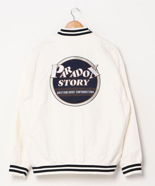 WEGO（ウィゴー）の「WEGO/カツラギロゴビッグシルエットスタジャン（スタジャン・メンズ・ホワイト/ブラック・MEDIUM/LARGE）」の4枚目の写真