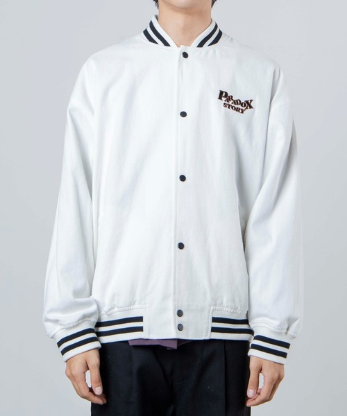 WEGO（ウィゴー）の「WEGO/カツラギロゴビッグシルエットスタジャン（スタジャン・メンズ・ホワイト/ブラック・MEDIUM/LARGE）」の20枚目の写真