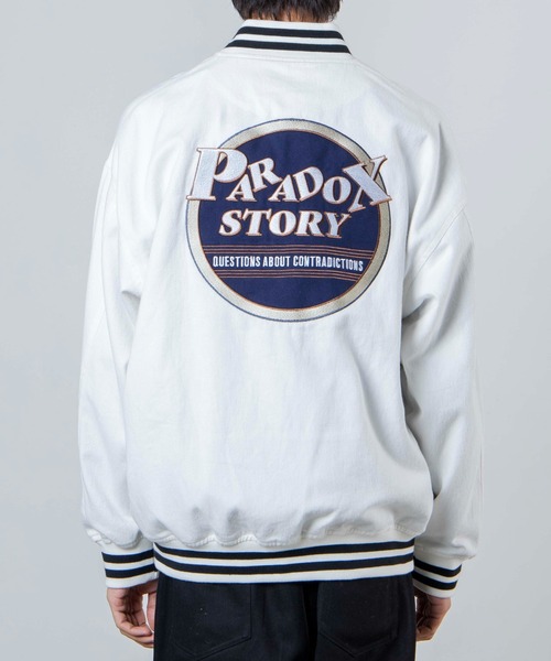 WEGO（ウィゴー）の「WEGO/カツラギロゴビッグシルエットスタジャン（スタジャン・メンズ・ホワイト/ブラック・MEDIUM/LARGE）」の19枚目の写真