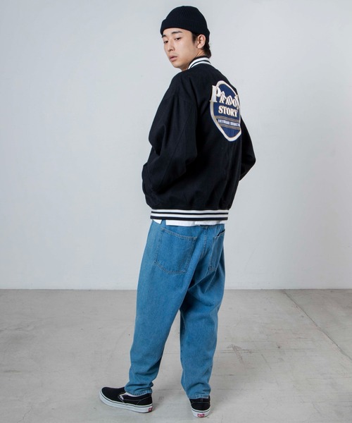 WEGO（ウィゴー）の「WEGO/カツラギロゴビッグシルエットスタジャン（スタジャン・メンズ・ホワイト/ブラック・MEDIUM/LARGE）」の21枚目の写真