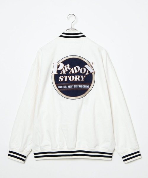 WEGO（ウィゴー）の「WEGO/カツラギロゴビッグシルエットスタジャン（スタジャン・メンズ・ホワイト/ブラック・MEDIUM/LARGE）」の13枚目の写真