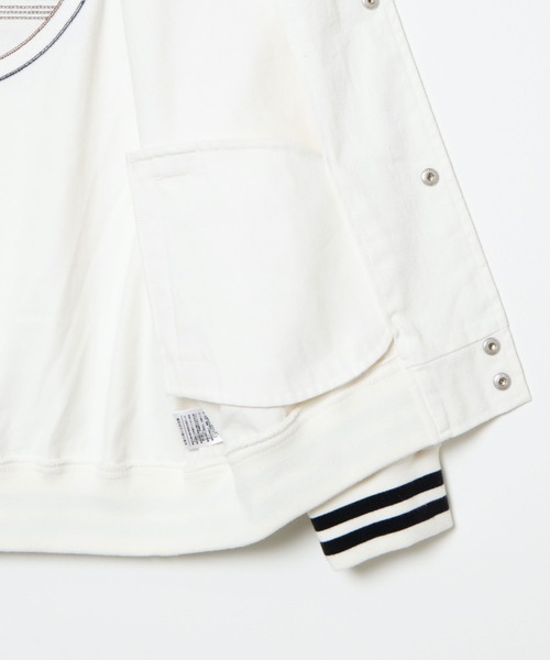 WEGO（ウィゴー）の「WEGO/カツラギロゴビッグシルエットスタジャン（スタジャン・メンズ・ホワイト/ブラック・MEDIUM/LARGE）」の9枚目の写真