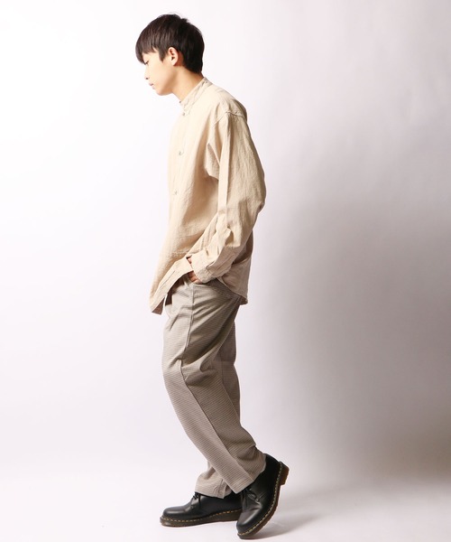 SUGGESTION(サジェッション)の「【SUGGESTION】梨地オーバーサイズカンフーシャツ(シャツ/ブラウス・メンズ・ブラック/モスグリーン/グレイッシュベージュ・M/L)」の8枚目の写真