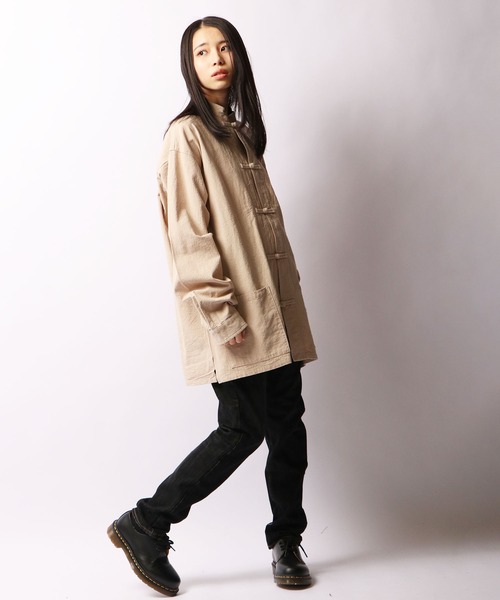 SUGGESTION(サジェッション)の「【SUGGESTION】梨地オーバーサイズカンフーシャツ(シャツ/ブラウス・メンズ・ブラック/モスグリーン/グレイッシュベージュ・M/L)」の16枚目の写真