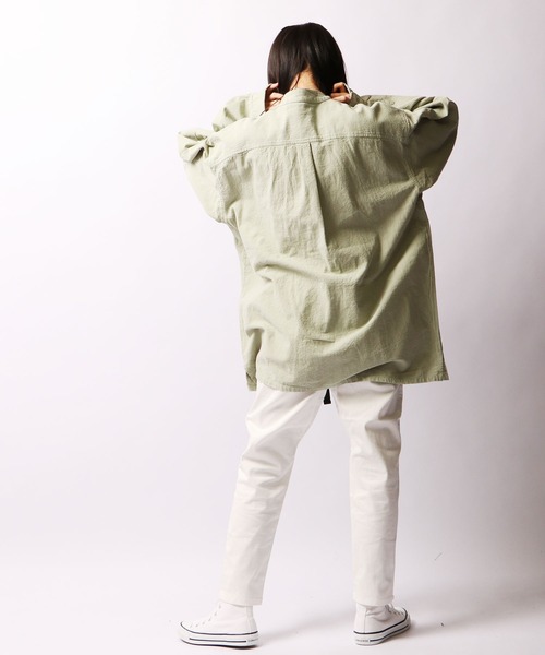 SUGGESTION(サジェッション)の「【SUGGESTION】梨地オーバーサイズカンフーシャツ(シャツ/ブラウス・メンズ・ブラック/モスグリーン/グレイッシュベージュ・M/L)」の22枚目の写真