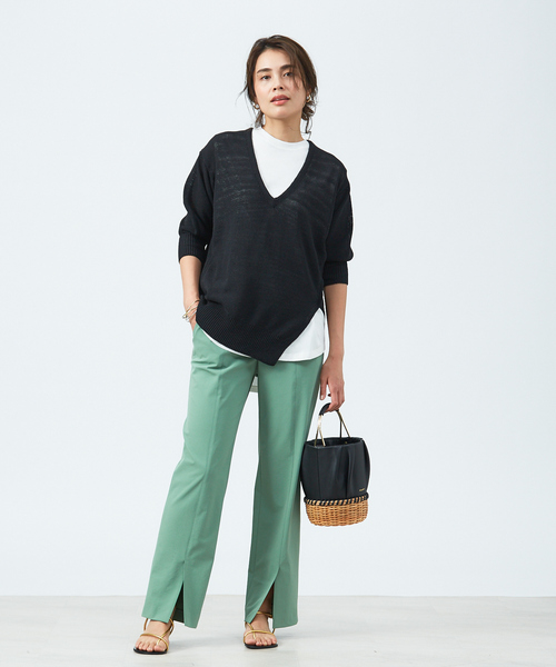 qualite（カリテ）の「2WAYストレッチセンターベンツパンツ（その他パンツ・レディース・ブラック/グリーン/モカ/ライトブルー・40/38/36）」の5枚目の写真