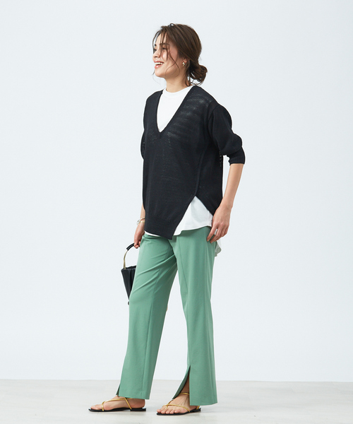 qualite（カリテ）の「2WAYストレッチセンターベンツパンツ（その他パンツ・レディース・ブラック/グリーン/モカ/ライトブルー・40/38/36）」の12枚目の写真