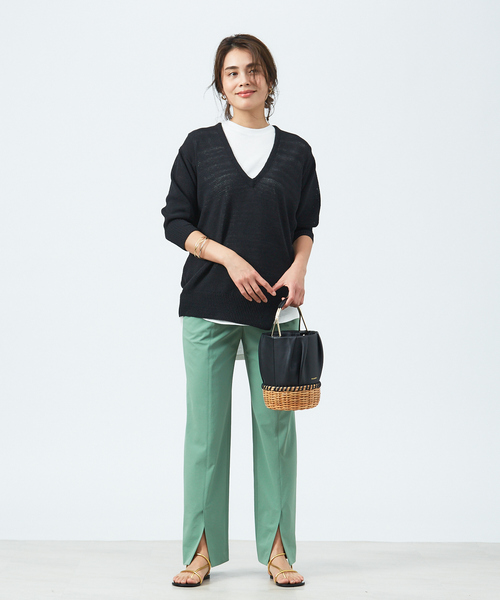 qualite（カリテ）の「2WAYストレッチセンターベンツパンツ（その他パンツ・レディース・ブラック/グリーン/モカ/ライトブルー・40/38/36）」の13枚目の写真